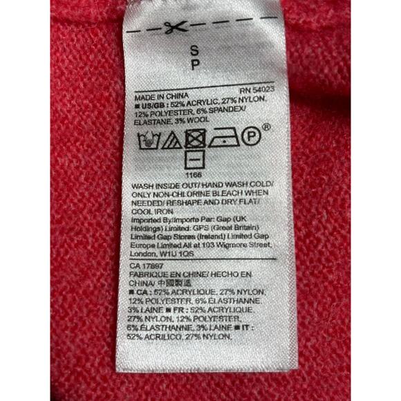 GAP Wool Blend Knit Tunic Sweater Womens Size S Primrose Pink Crew Neck - Picture 5 of 8